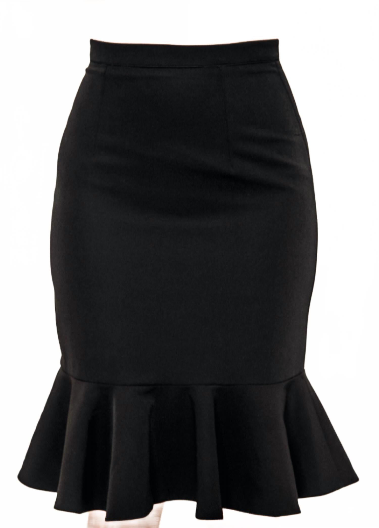 Women's Ruffle Hem Skirt In Black