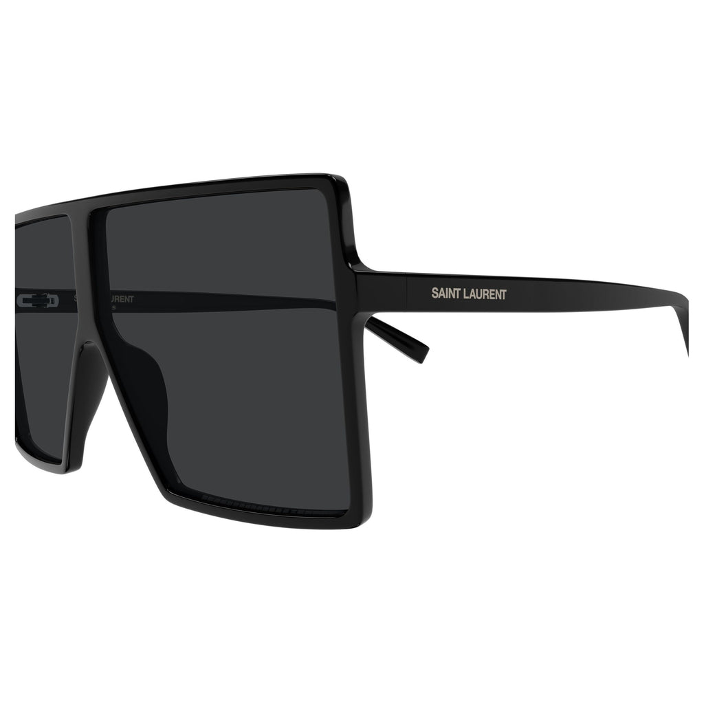 Oversized Square Black Sunglasses With Glossy Finish
