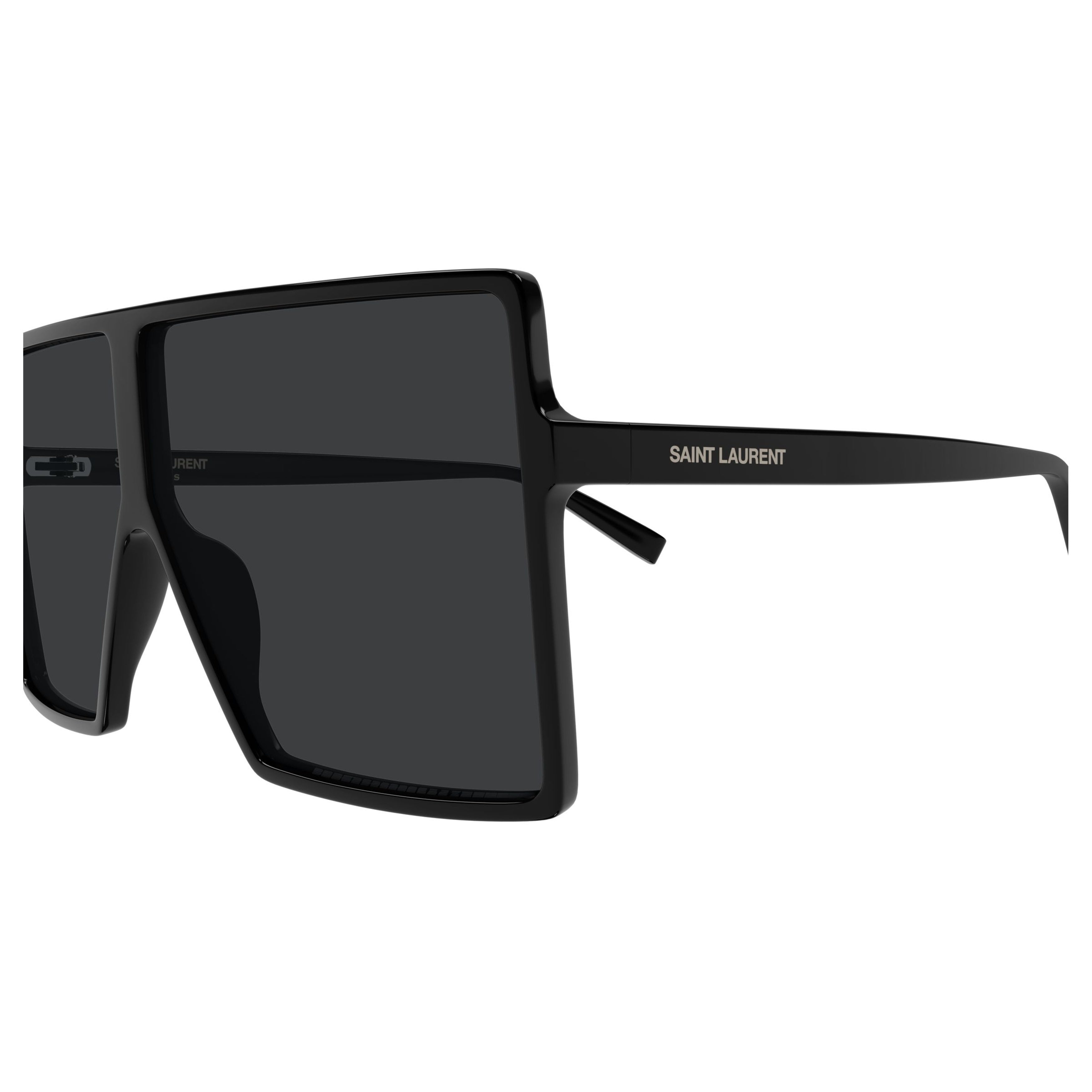 Oversized Square Black Sunglasses With Glossy Finish