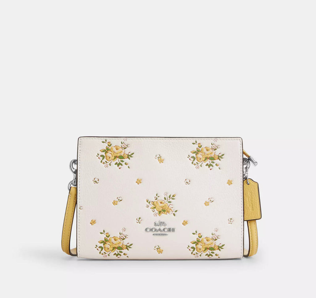 NWT Coach Slim Crossbody Leather Bag With Floral Print