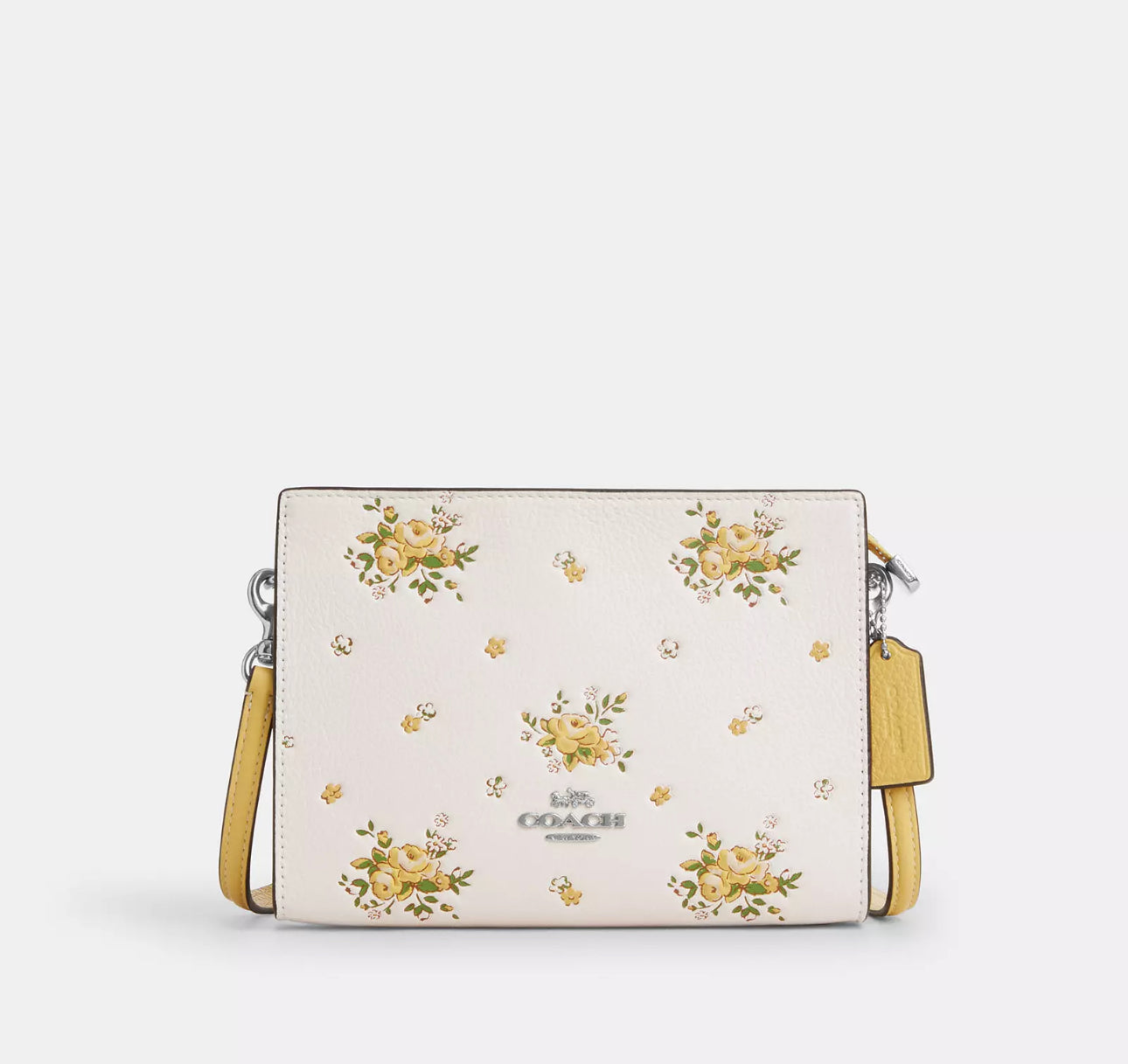 NWT Coach Slim Crossbody Leather Bag With Floral Print