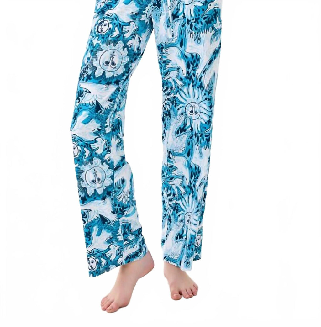 Pj Knit Pant In Bellevue Blue Lilly Gulls