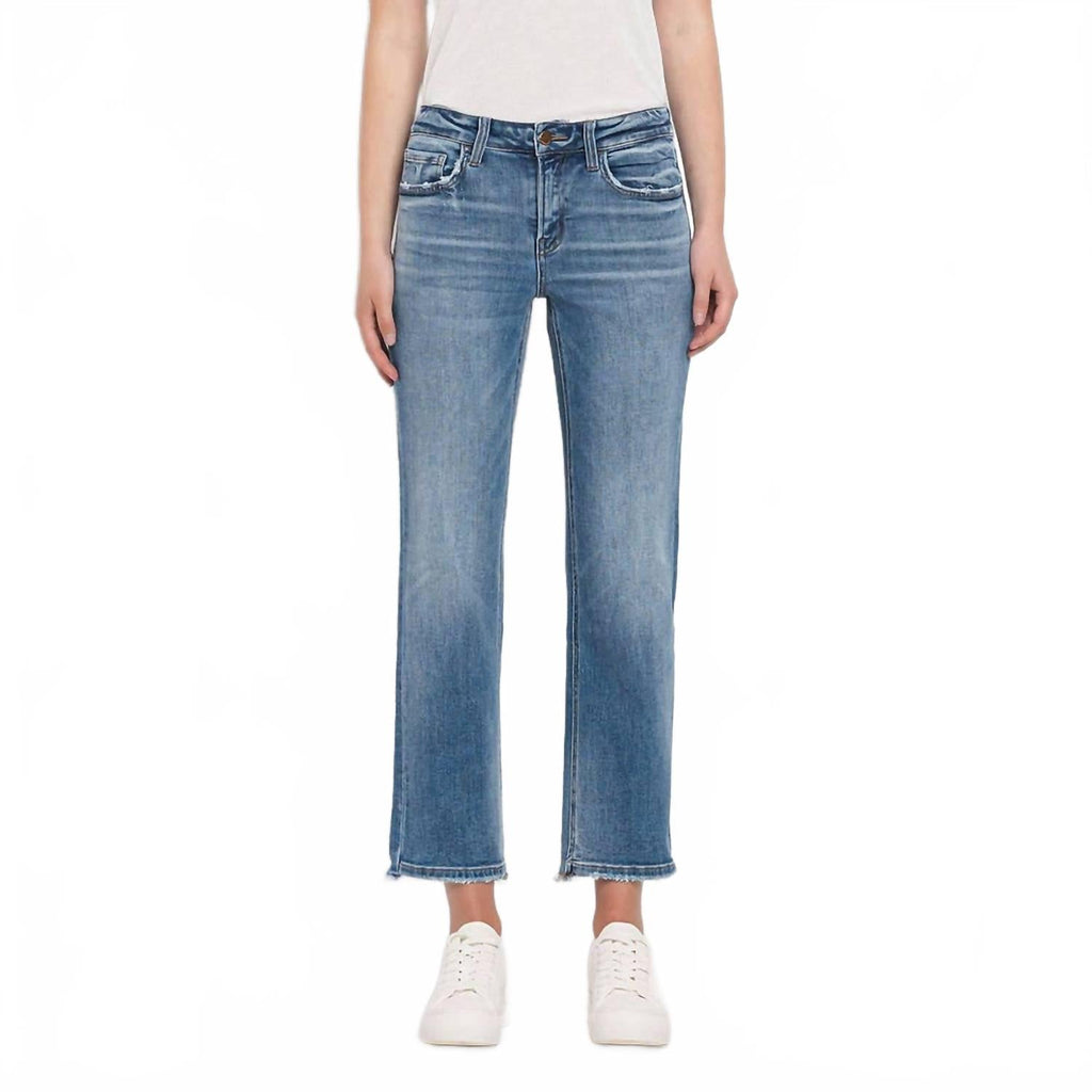 Mid Rise Crop Straight Jean In Stately