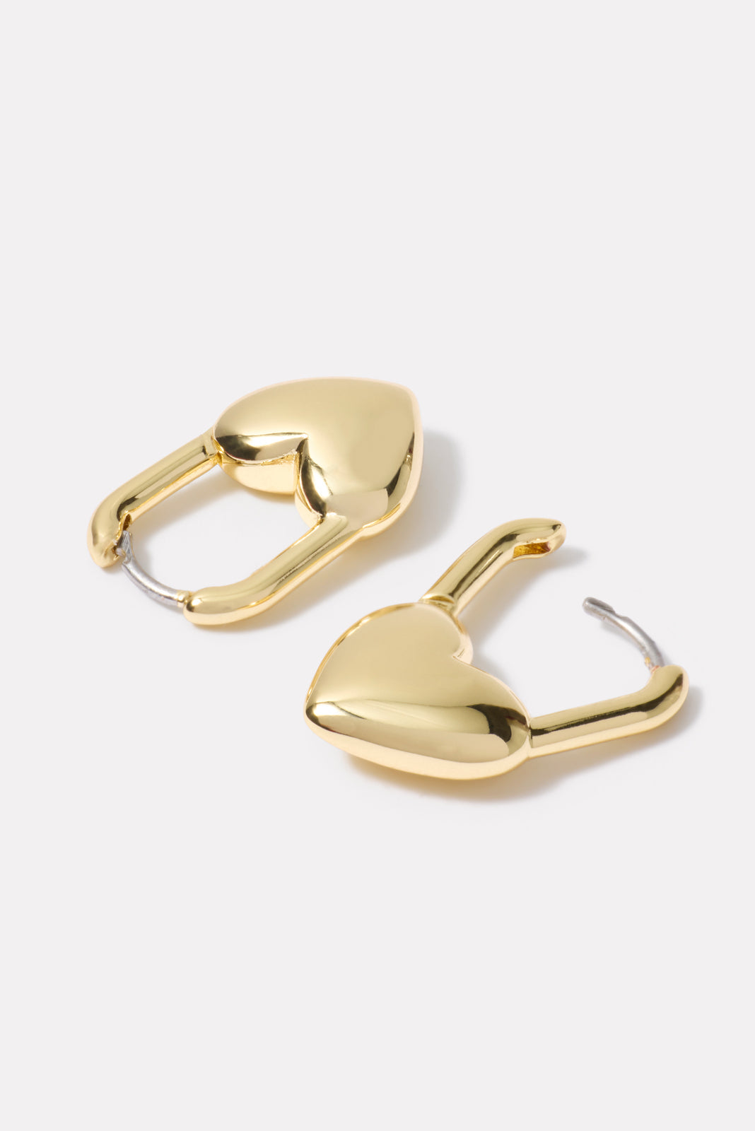Women's Heart Padlock Huggies