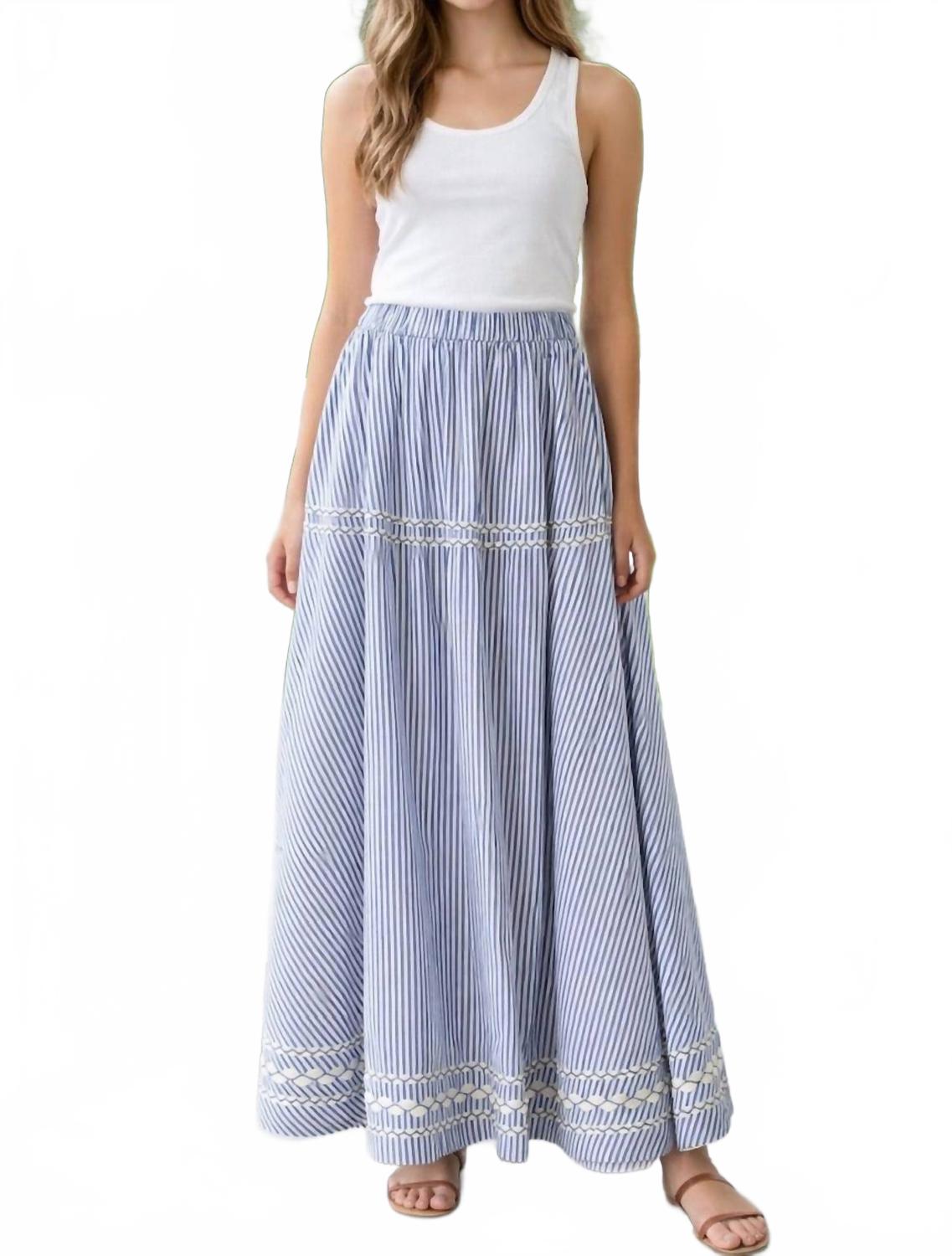 Olivia Maxi Skirt In Sconset Blue