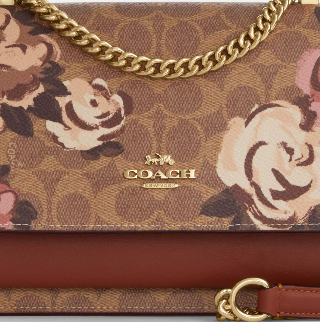 NWT Coach Klare Crossbody Bag In Signature Canvas & Leather With
Rose Print
