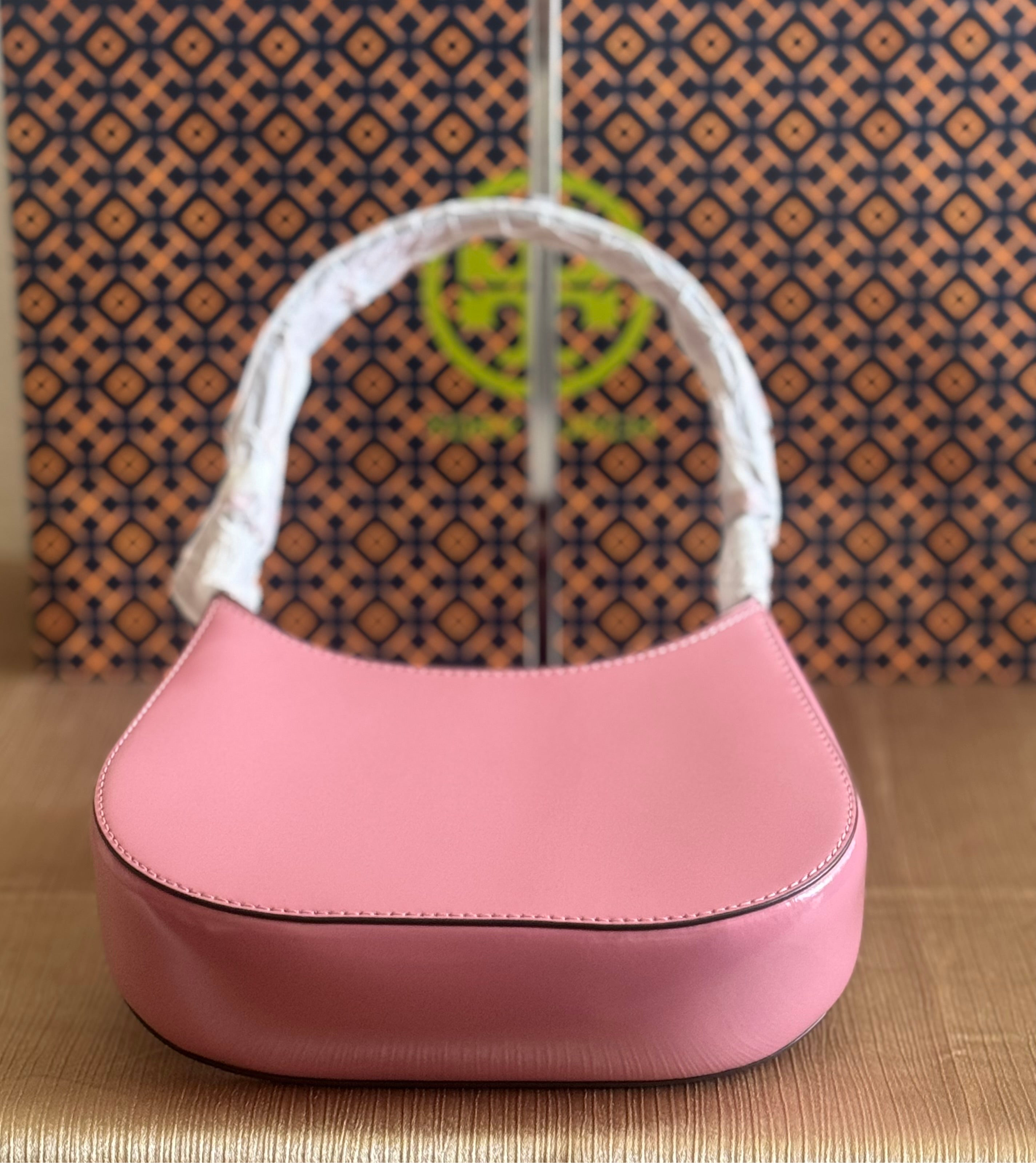 NWT Tory Burch Emerson Patent Leather Shoulder Bag in Pink