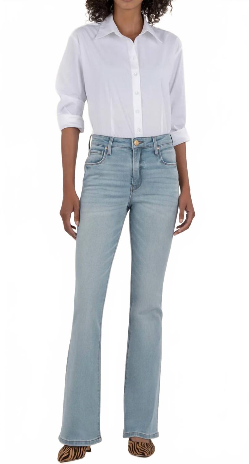 Ana High Rise Flare Leg Jeans In Fun W/light Base Wash