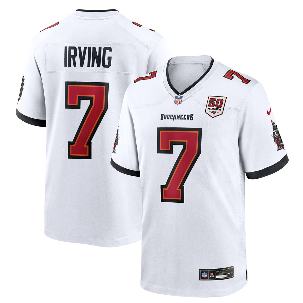 Tampa Bay Buccaneers Bucky Irving White 50th Season White Game Jersey
