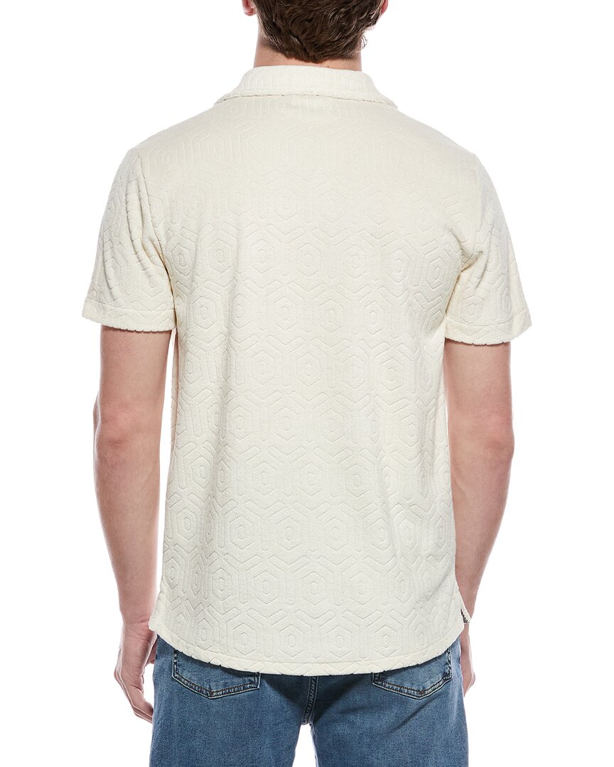 WEATHERPROOF VINTAGE Geometric Terry Coatfront Knit Shirt