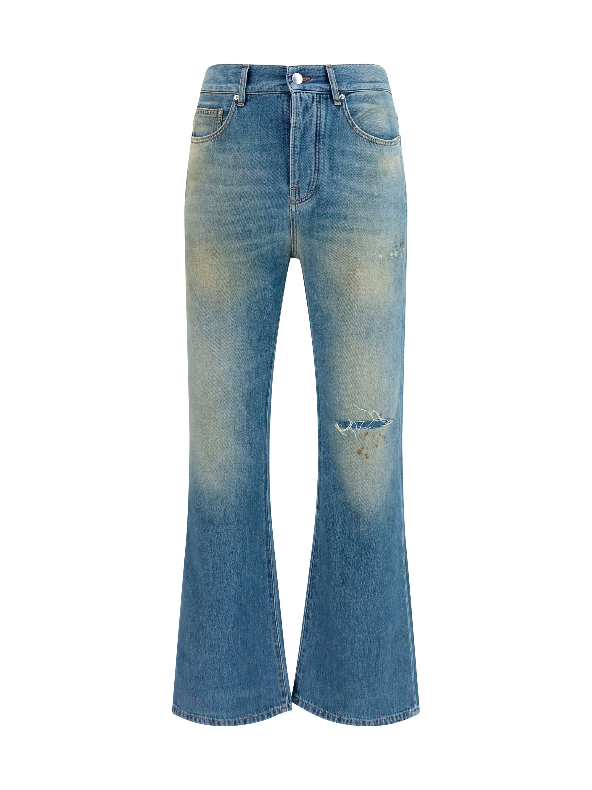 Amiri Men Slash Flared Distressed Jeans