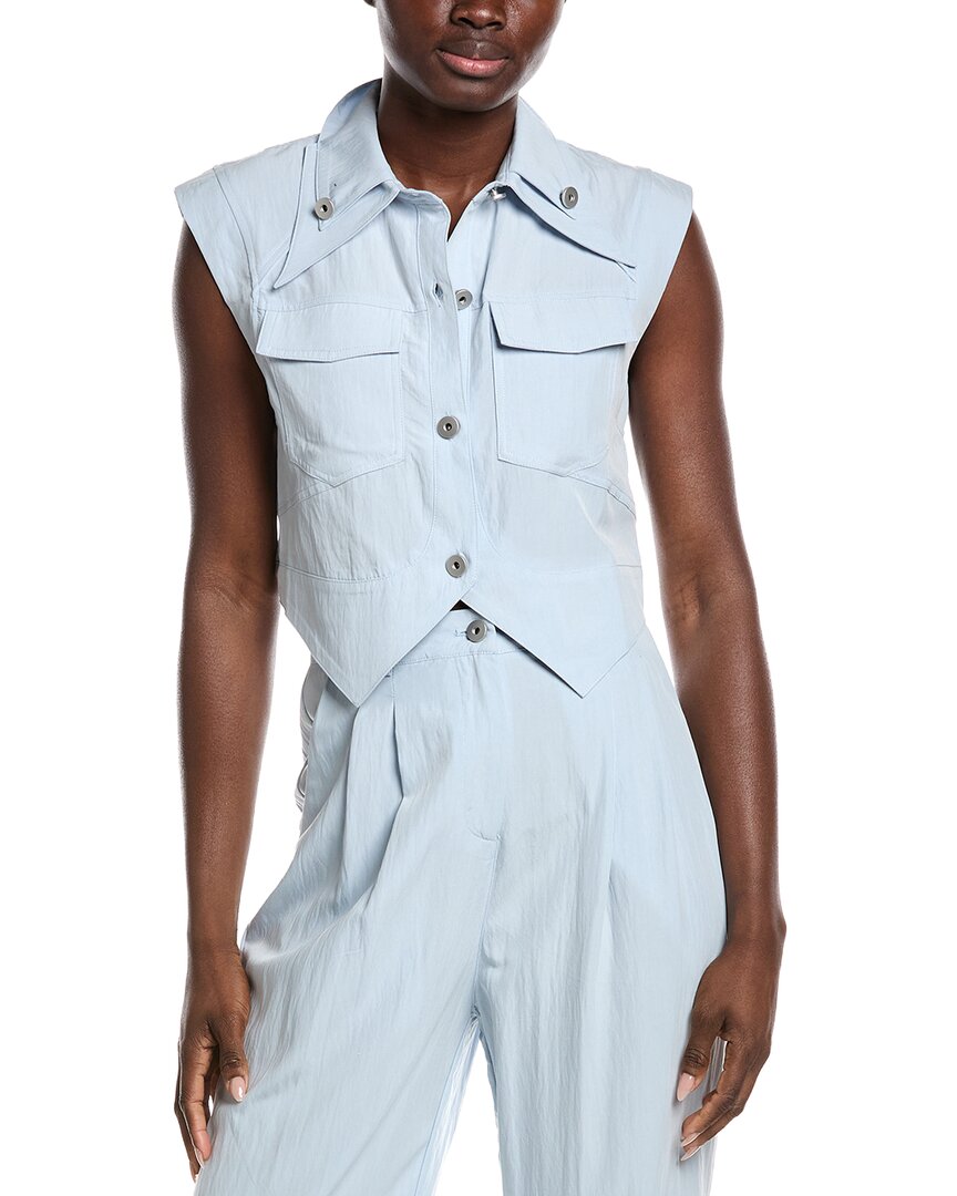 Gracia Open V-Bottom Hem Sleeveless Top