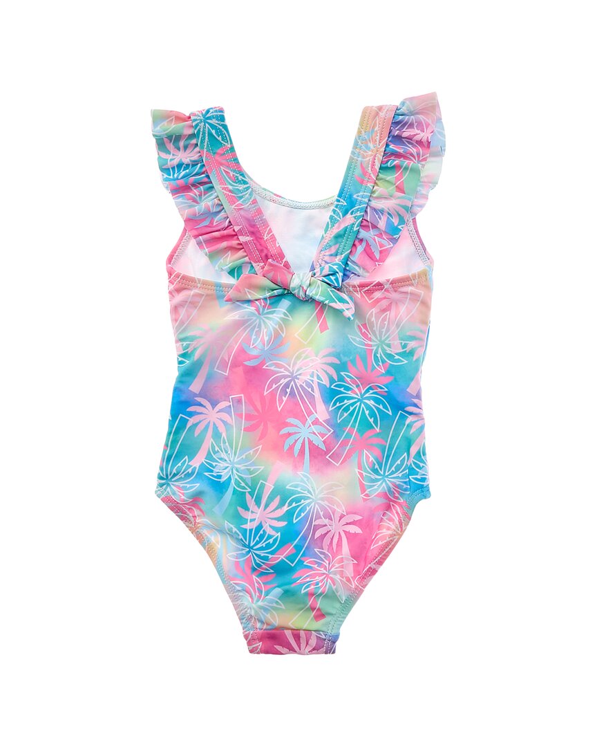 Flap Happy One Piece Pink Tropical Palms Swimsuit