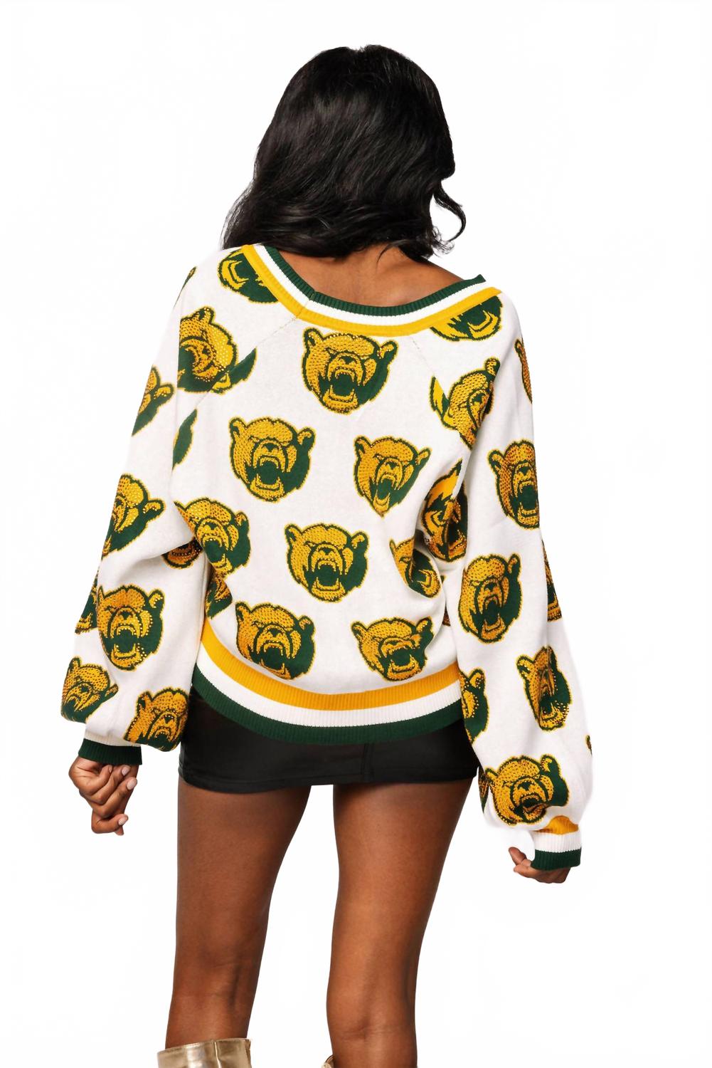 Mascot Rhinestone Cardigan In Baylor