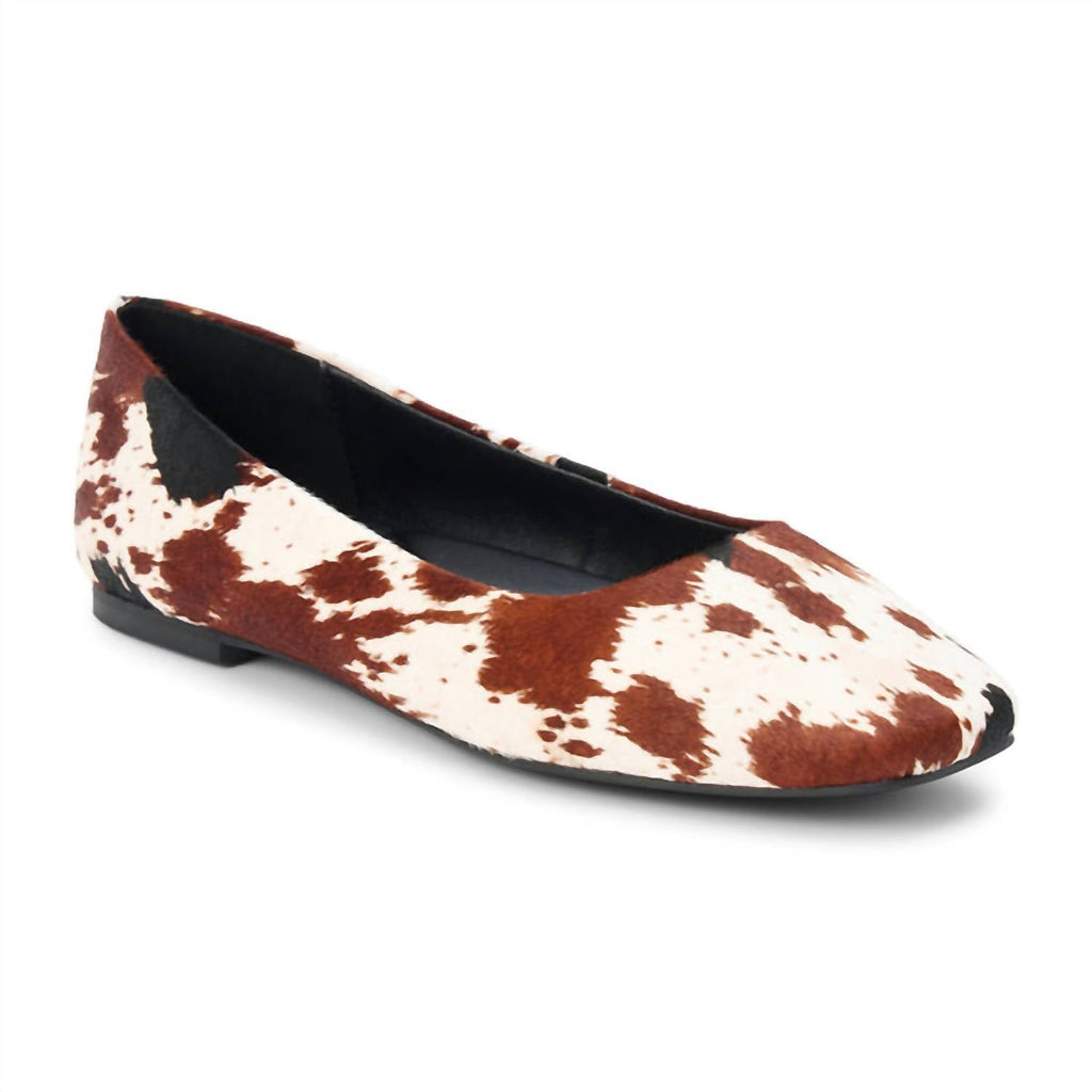 Women's Phillip Ballet Flat In Brown Calf Hair