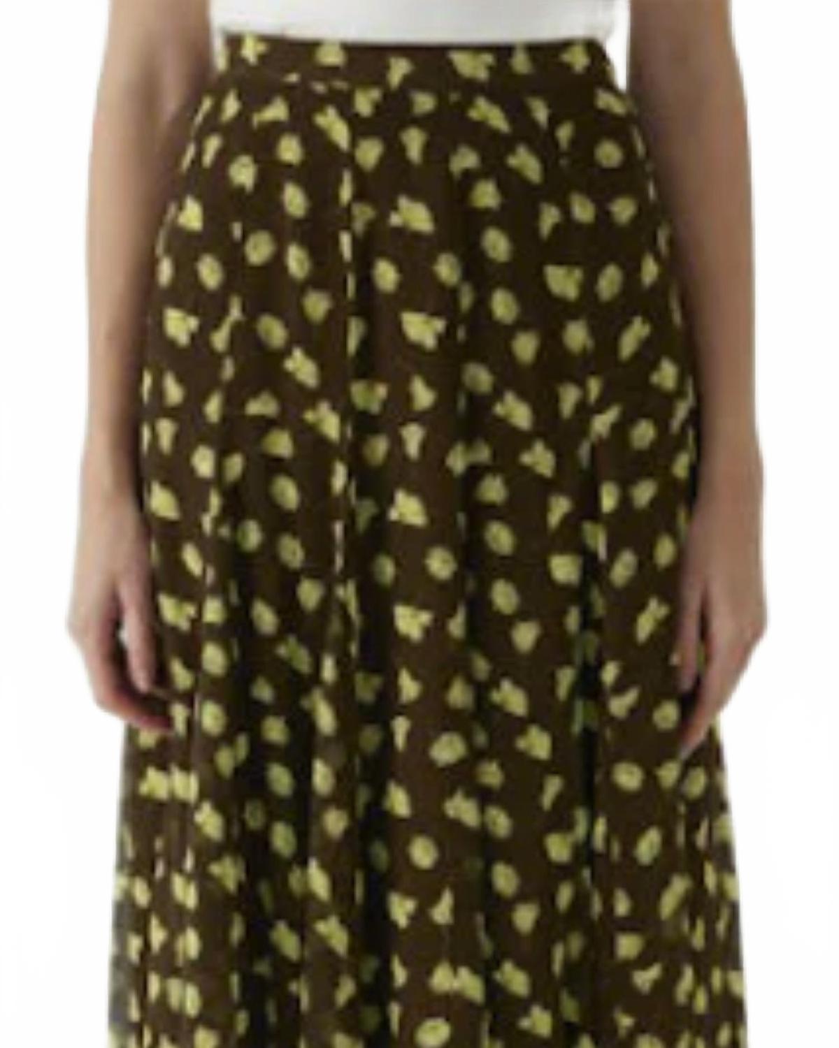 Aleah Maxi Skirt In Neon Yellow Floral