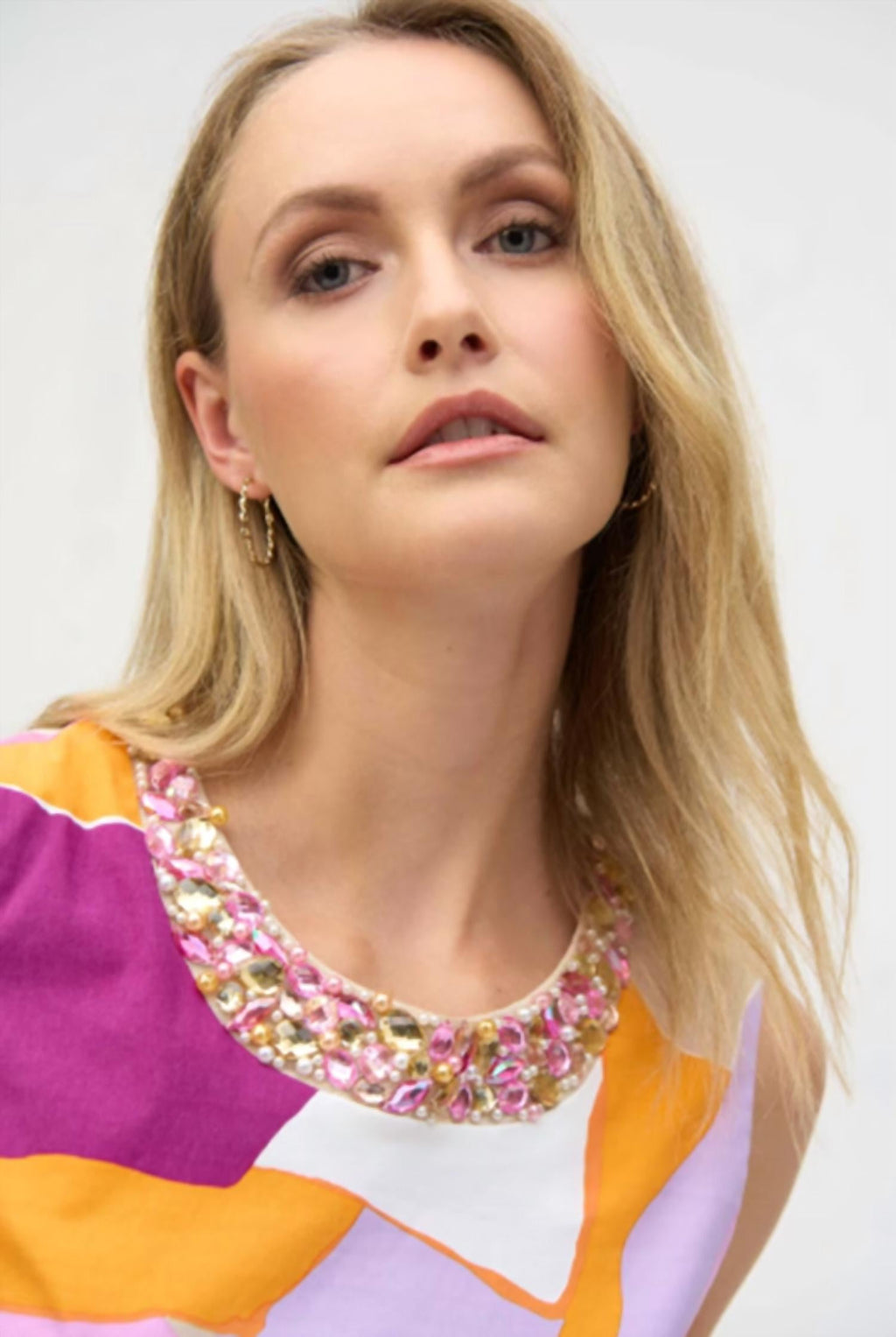 Mini Shift Dress In Pink Orange Purple