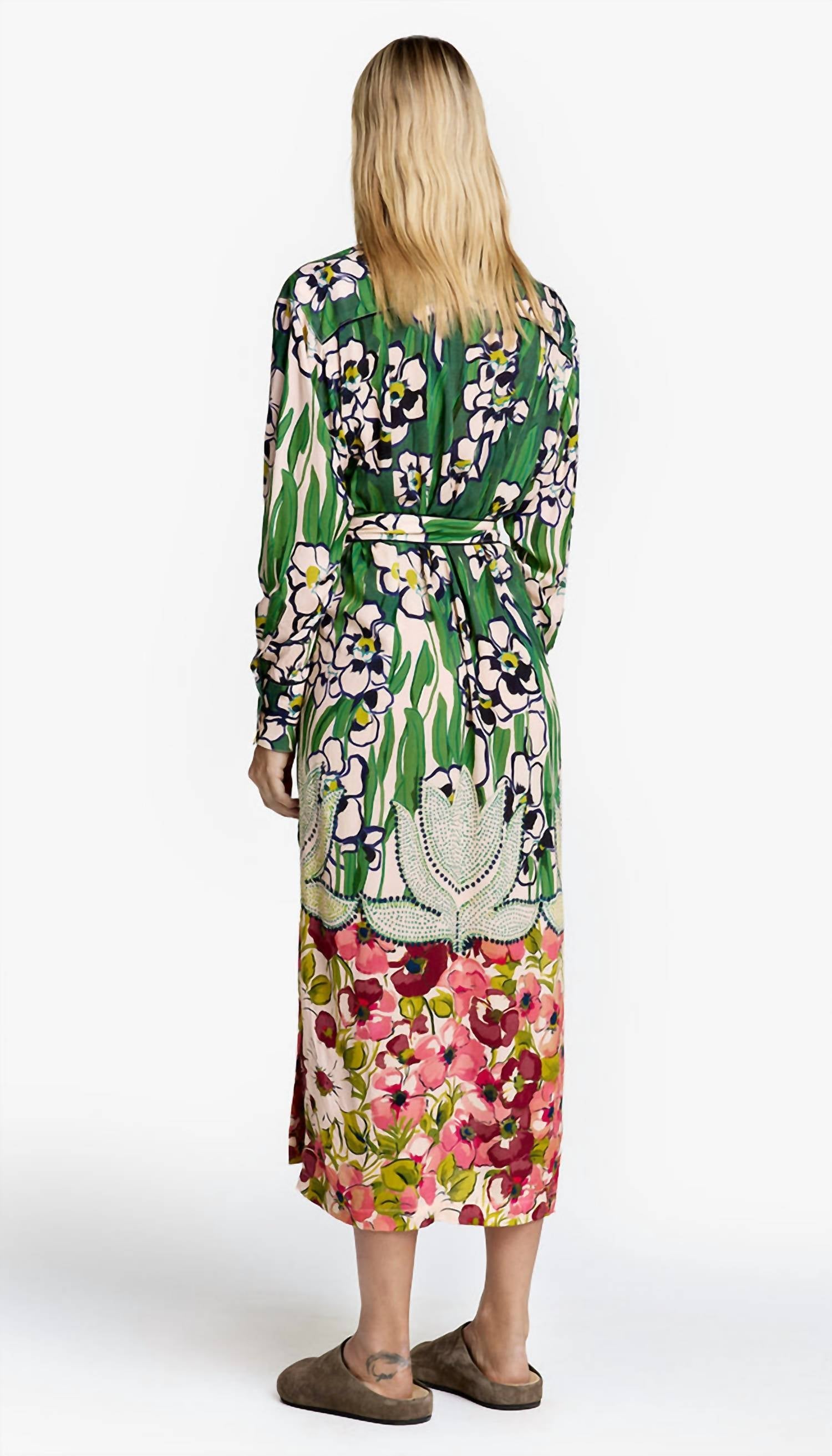 Tailored Shirt Dress In Garden Floral