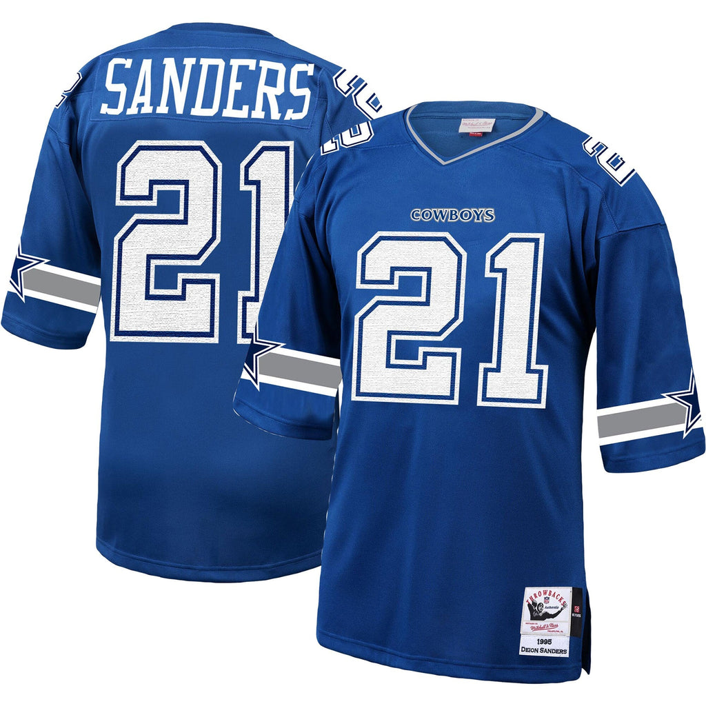 Dallas Cowboys 1996 Deion Sanders Mitchell & Ness Royal Authentic Throwback Retired Player Jersey