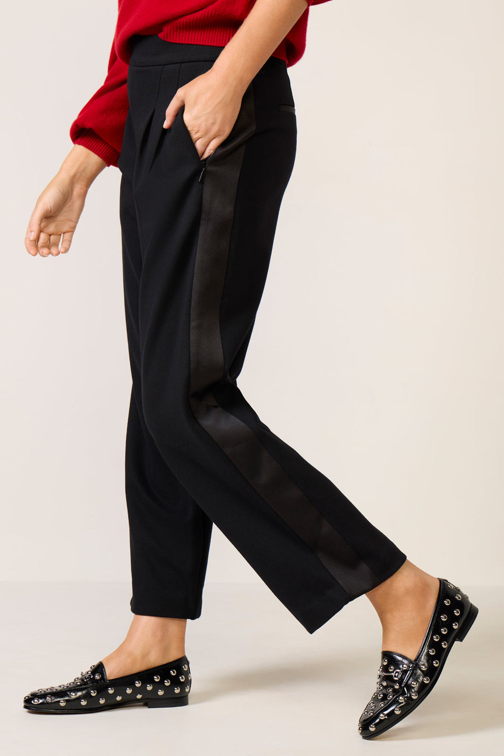 Women's Ponte Pleated Trouser Pants