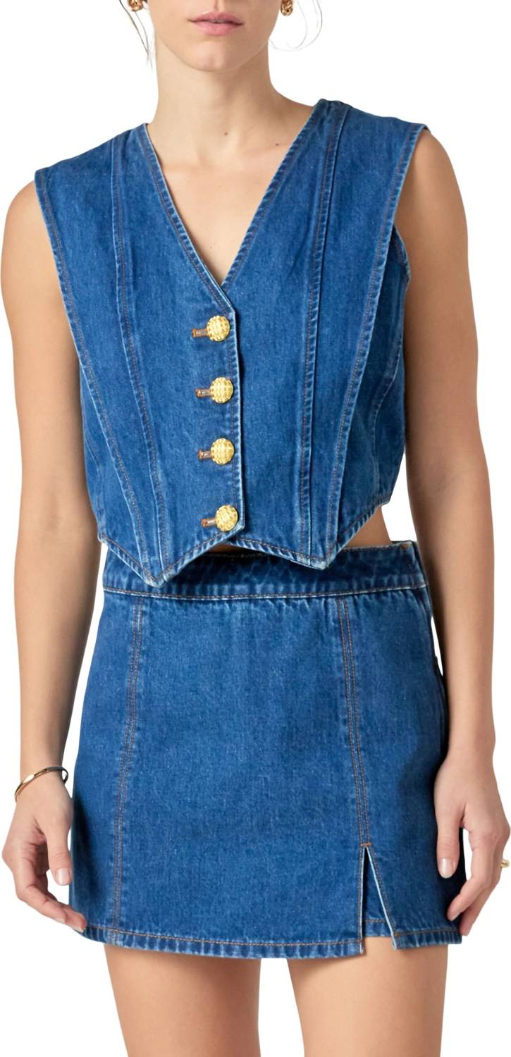 Keepin' It Classy Denim Vest In Dark Wash
