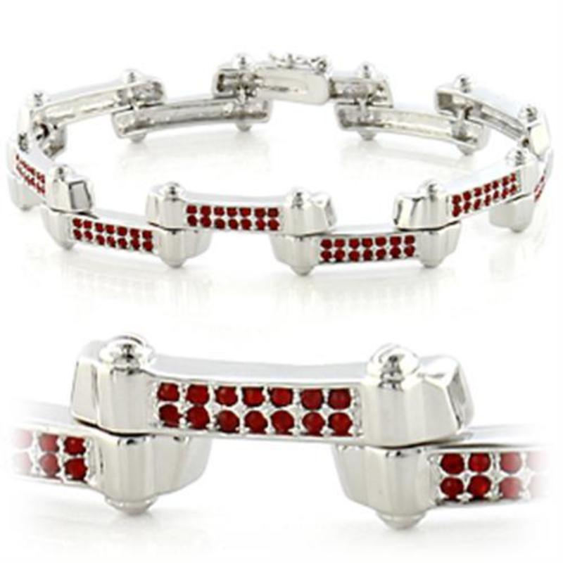 Imitation Rhodium Brass Bracelet with Top Grade Crystal in Siam
