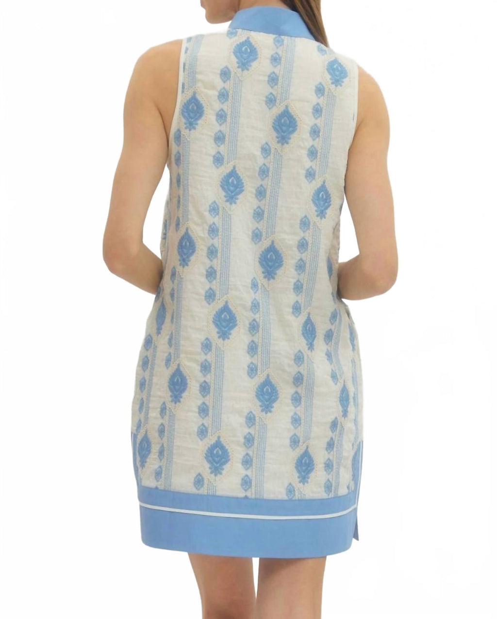 Chambray Spring Mini Dress In Blue