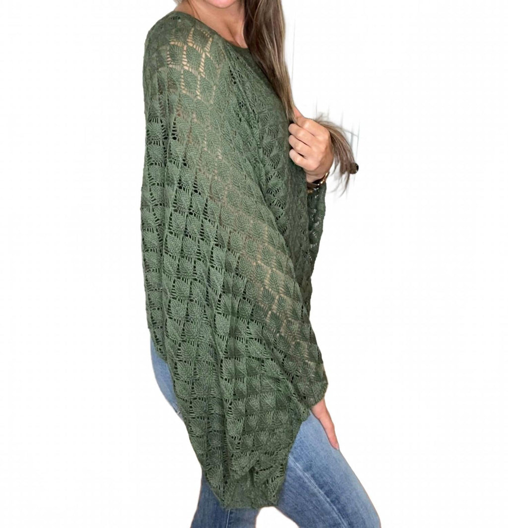 Free Spirit Bell Sleeve Top In Olive
