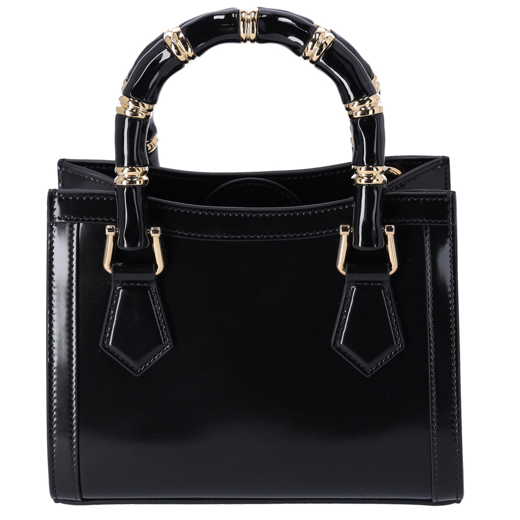 GUCCI Diana Mini Tote Crossbody Bag 832936 Black Leather