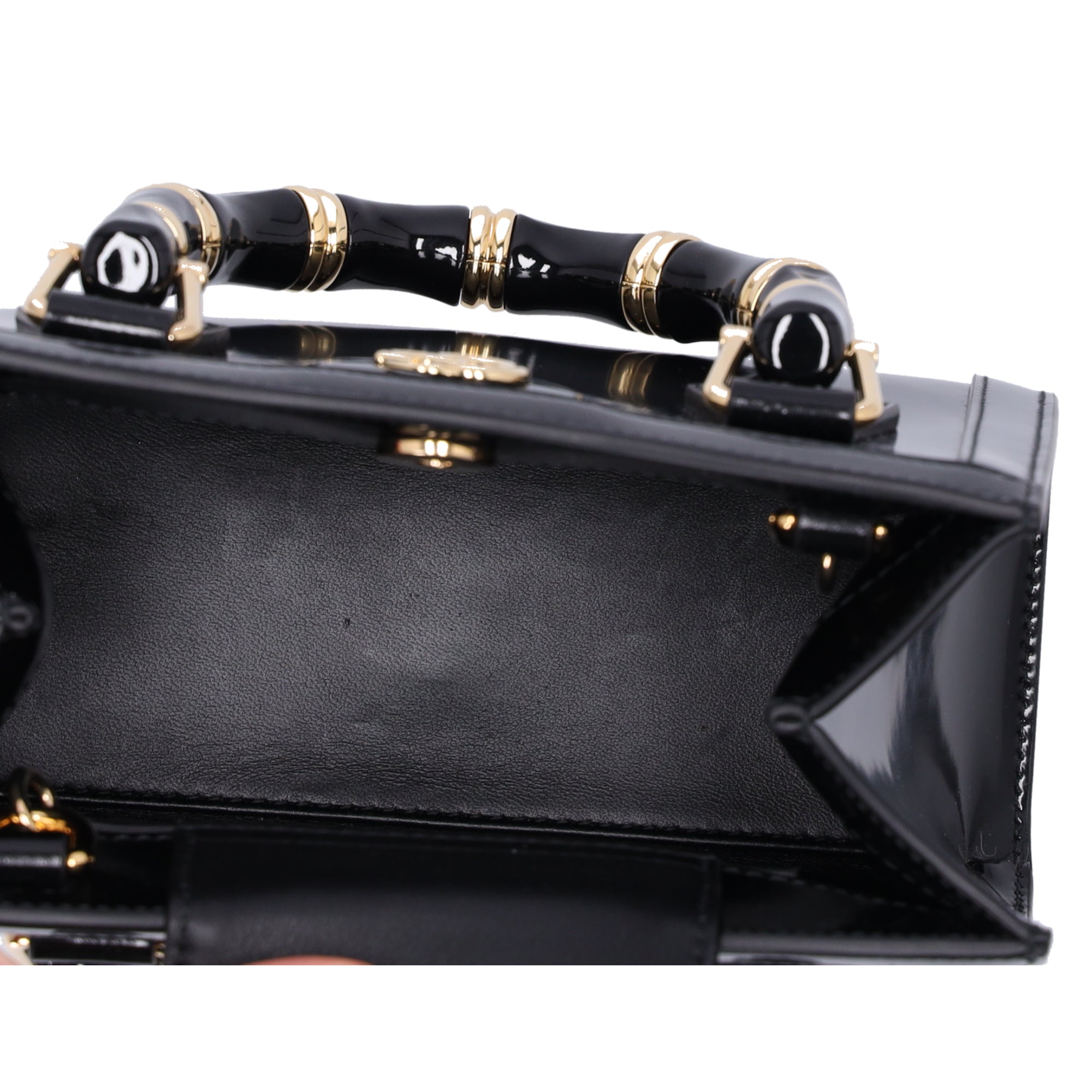 GUCCI Diana Mini Tote Crossbody Bag 832936 Black Leather