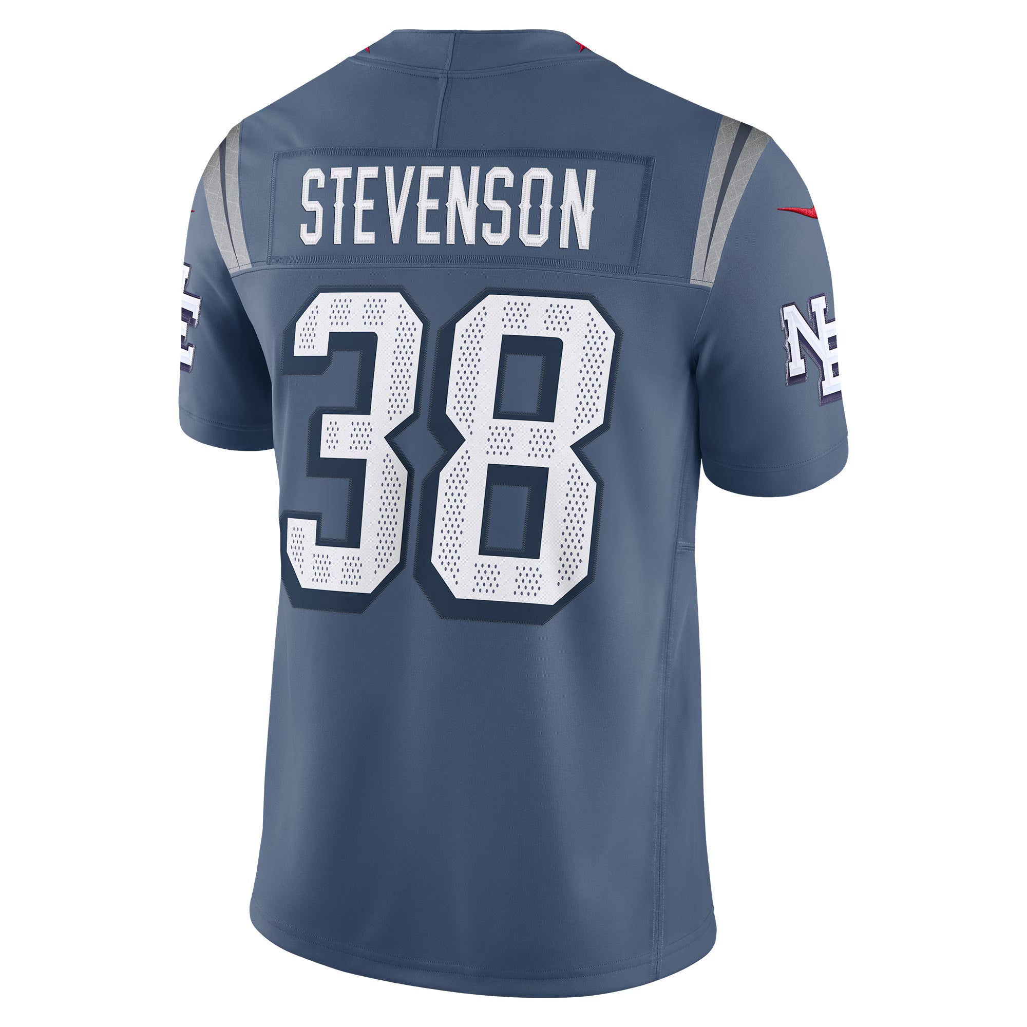 New England Patriots Rhamondre Stevenson Storm Blue 2025 Rivalries Collection Limited Jersey