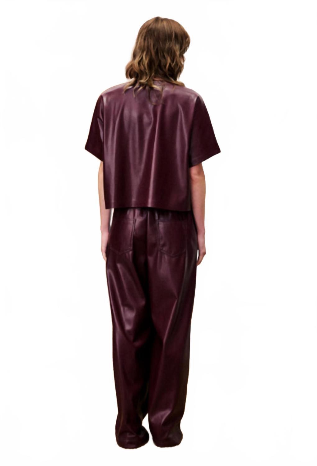 Michaux Faux Leather Pants In Bordeaux