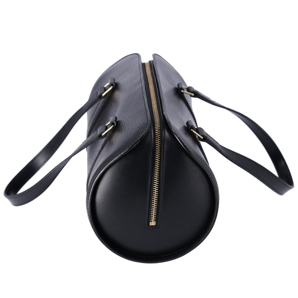 Louis Vuitton Soufflot Epi Handbag M52222 Black Leather