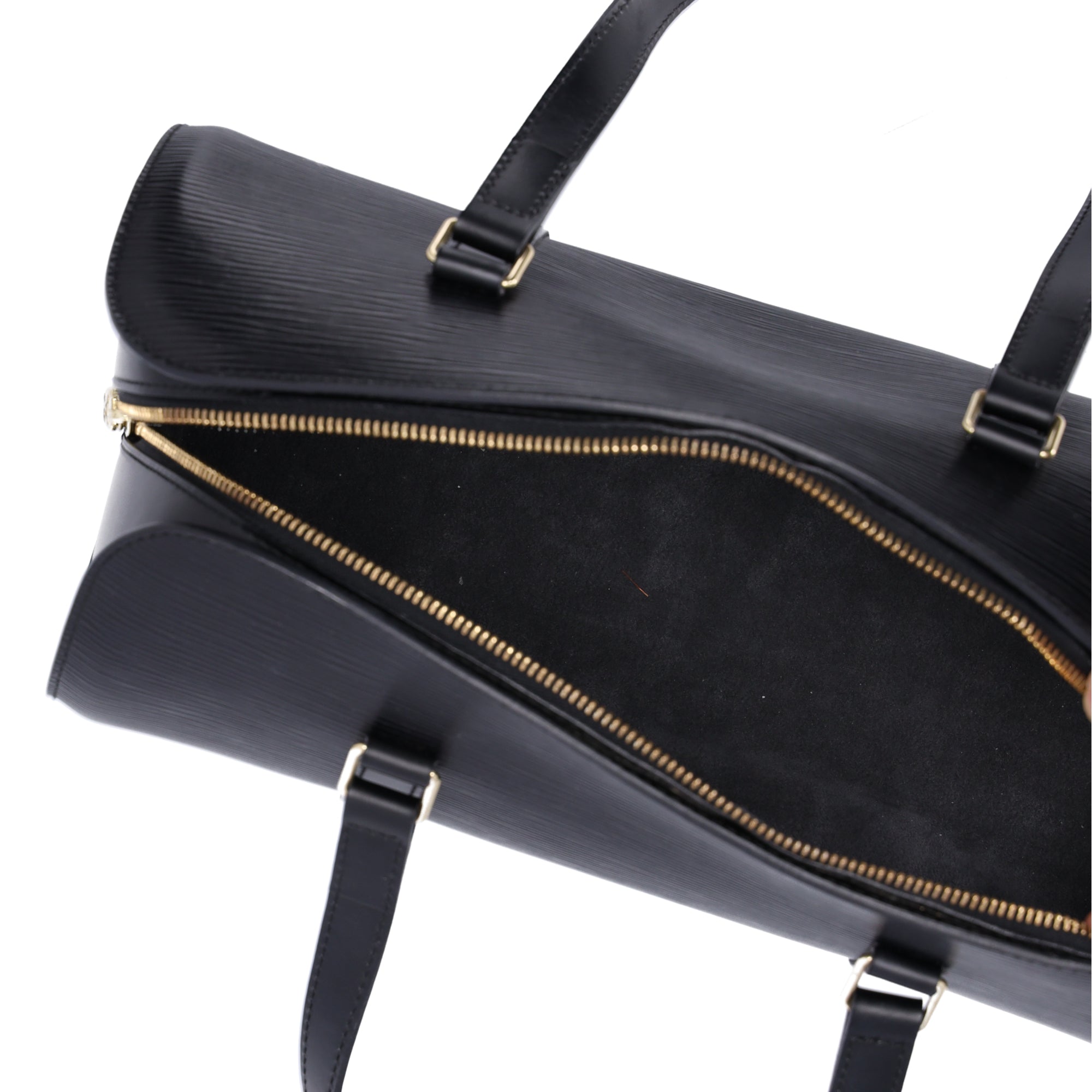 Louis Vuitton Soufflot Epi Handbag M52222 Black Leather