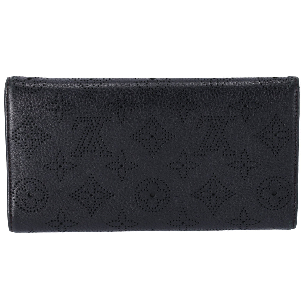 Louis Vuitton Amelia Mahina Monogram Long Trifold Wallet Black