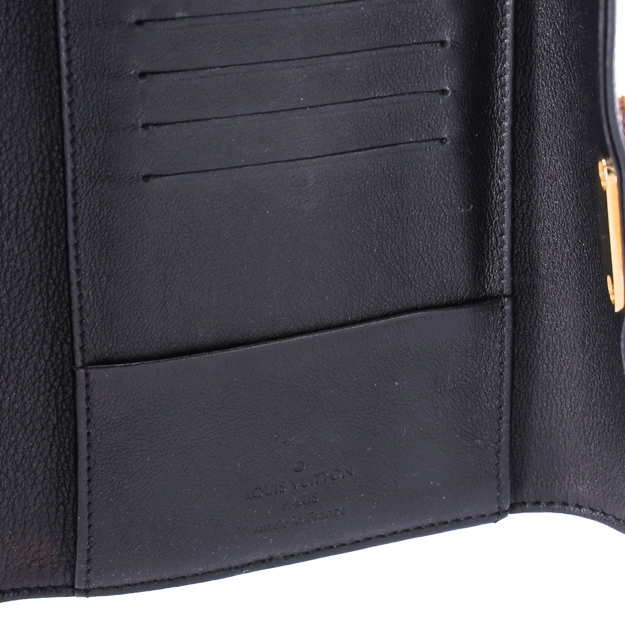 Louis Vuitton Amelia Mahina Monogram Long Trifold Wallet Black