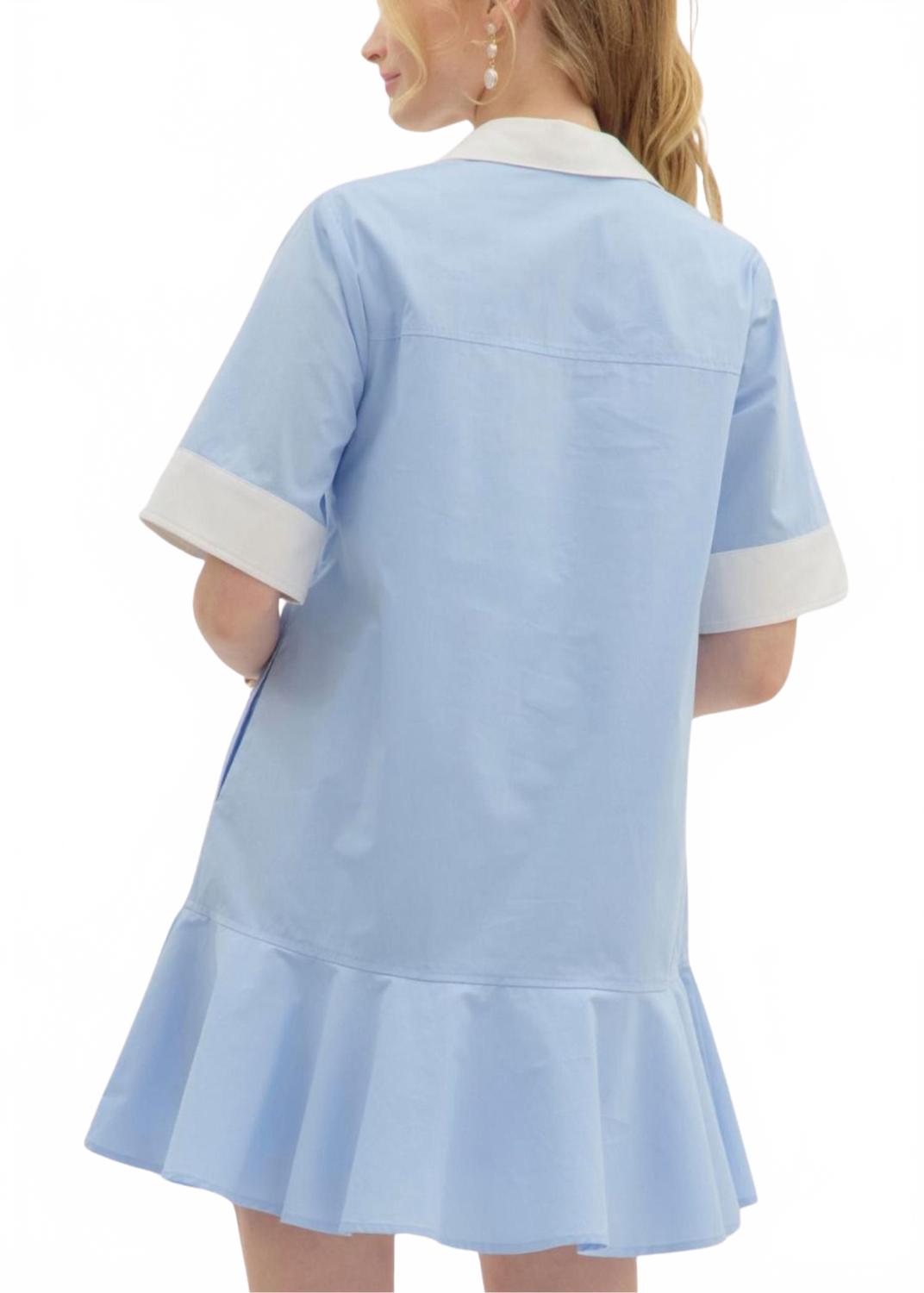 Holland Mini Dress In Blue