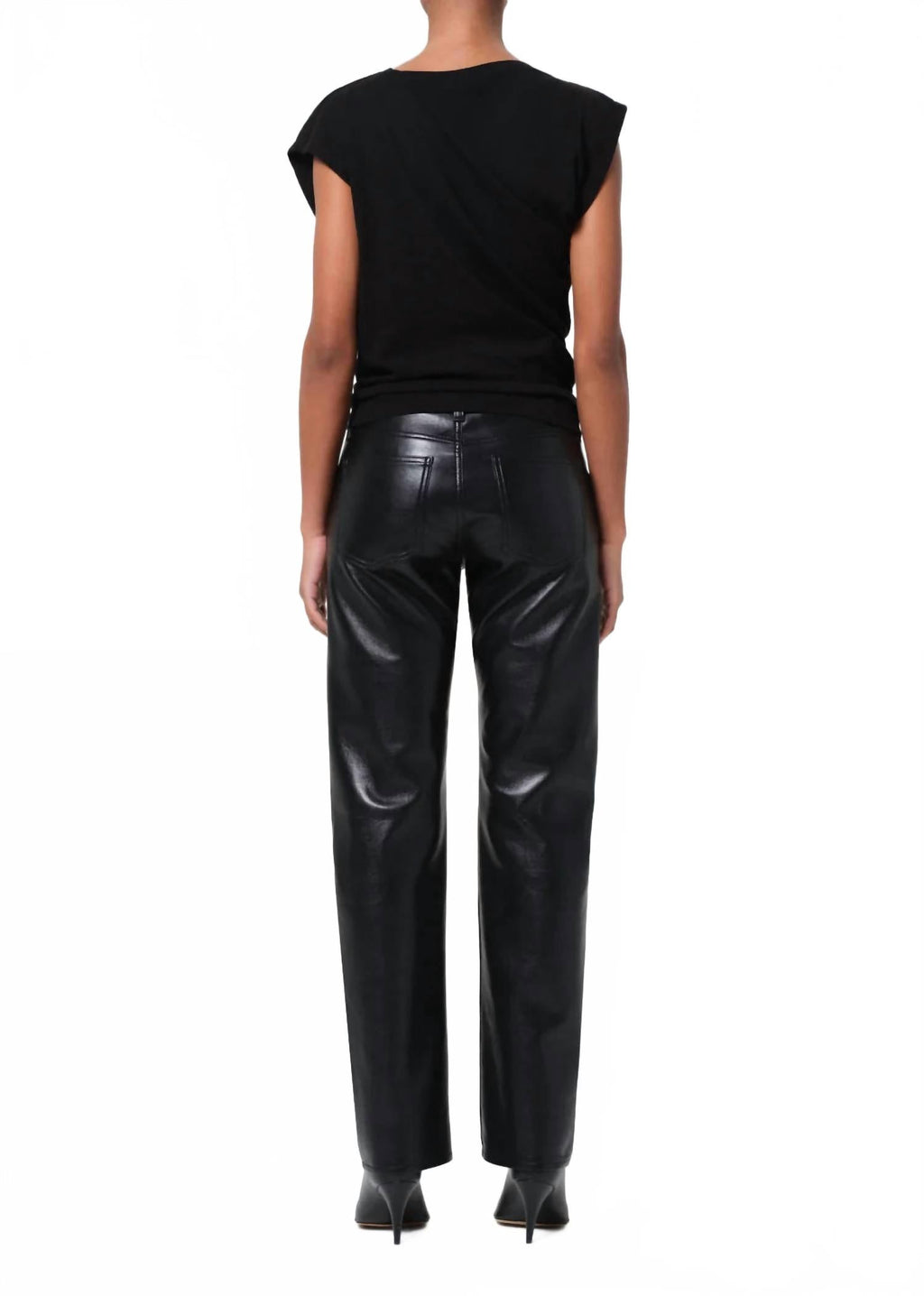 Low Rise Recycled Leather Slim Jeans In Detox