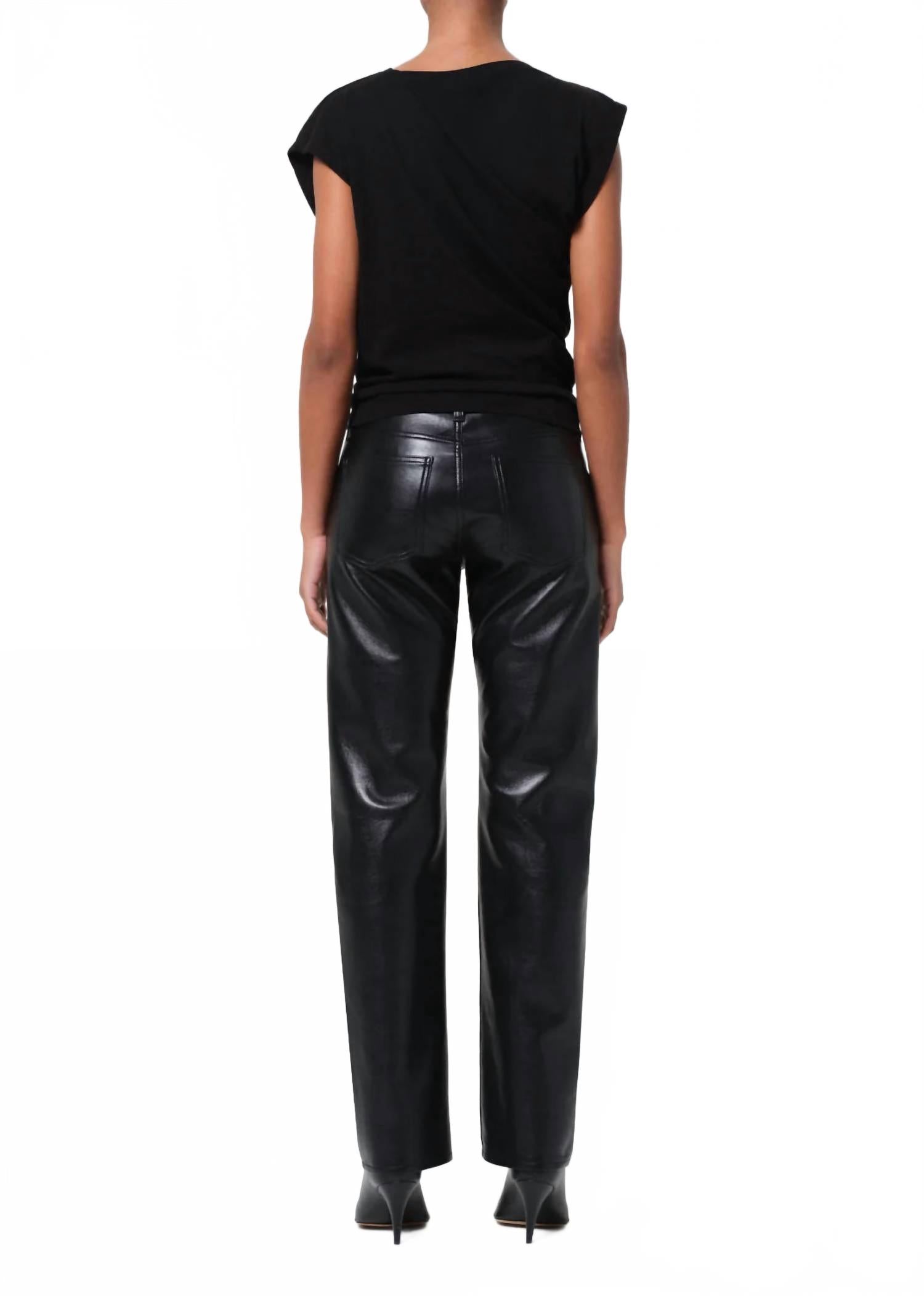 Low Rise Recycled Leather Slim Jeans In Detox