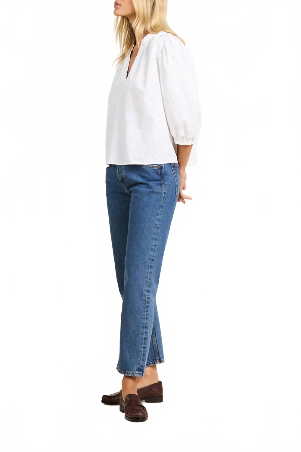 Orly Buttoned Crown Collar Blouse In White