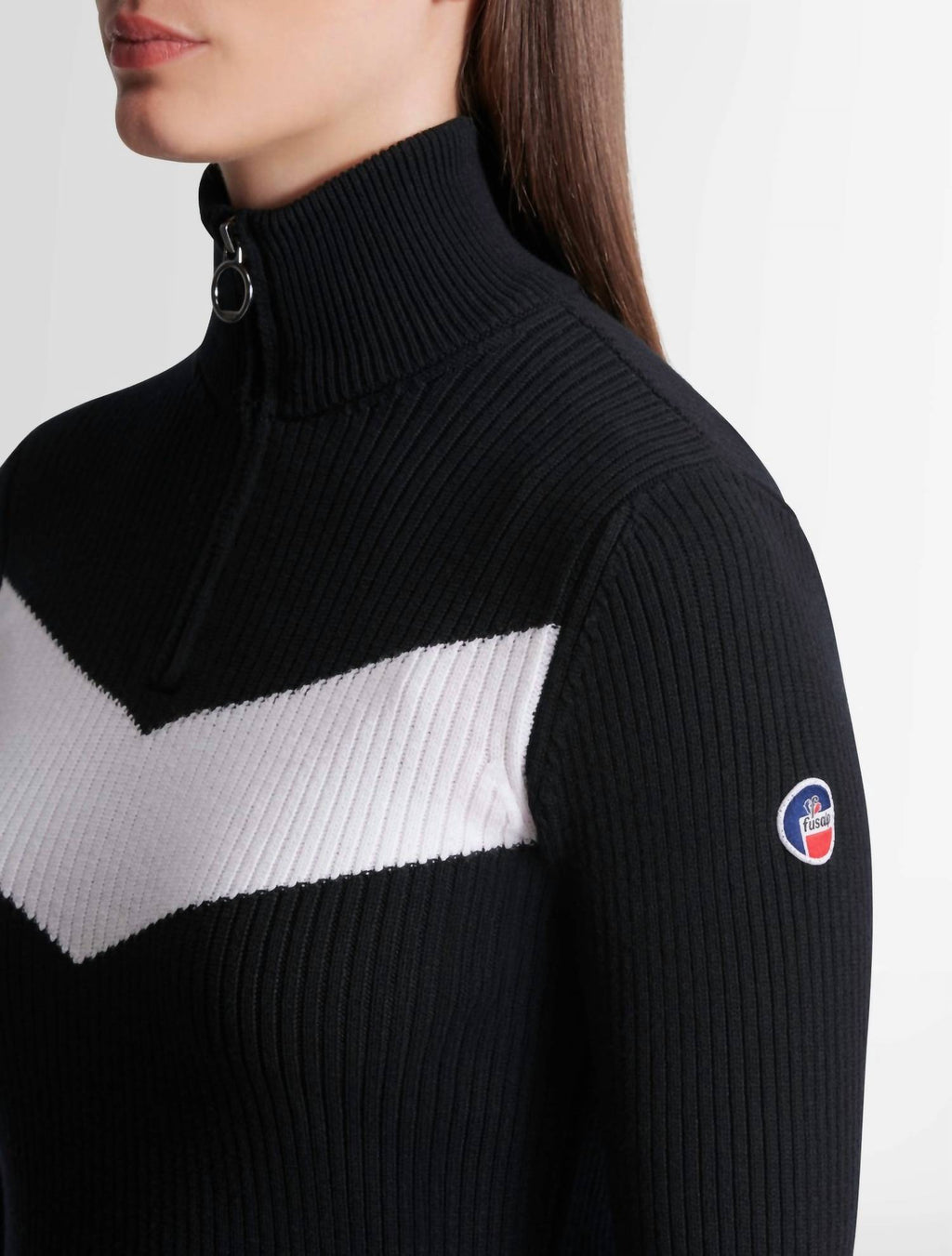 Andromede Half Zip Sweater In Noir