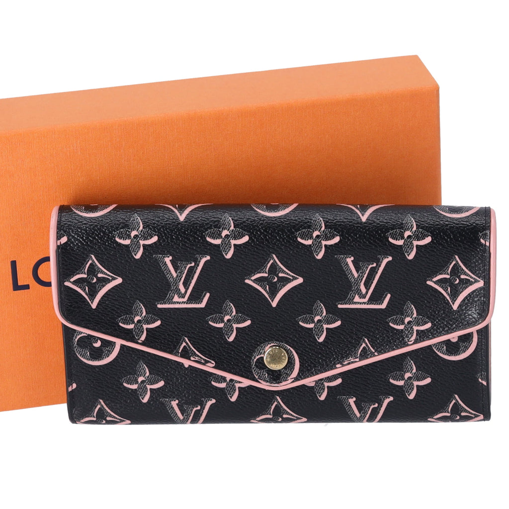 Louis Vuitton Fall For You Sarah Long Wallet M81477 Black Pink