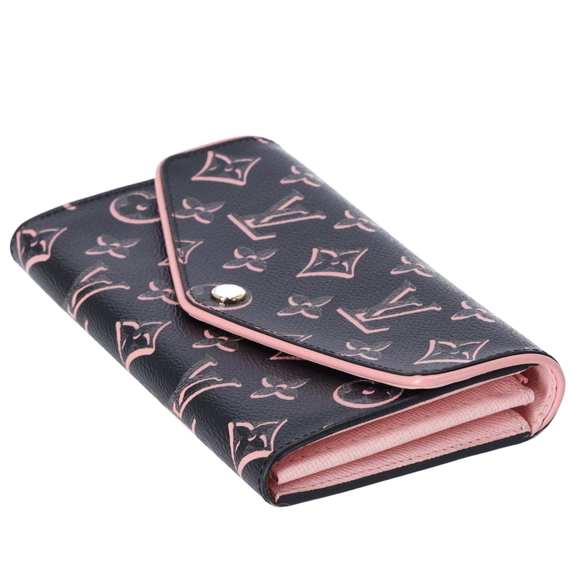 Louis Vuitton Fall For You Sarah Long Wallet M81477 Black Pink