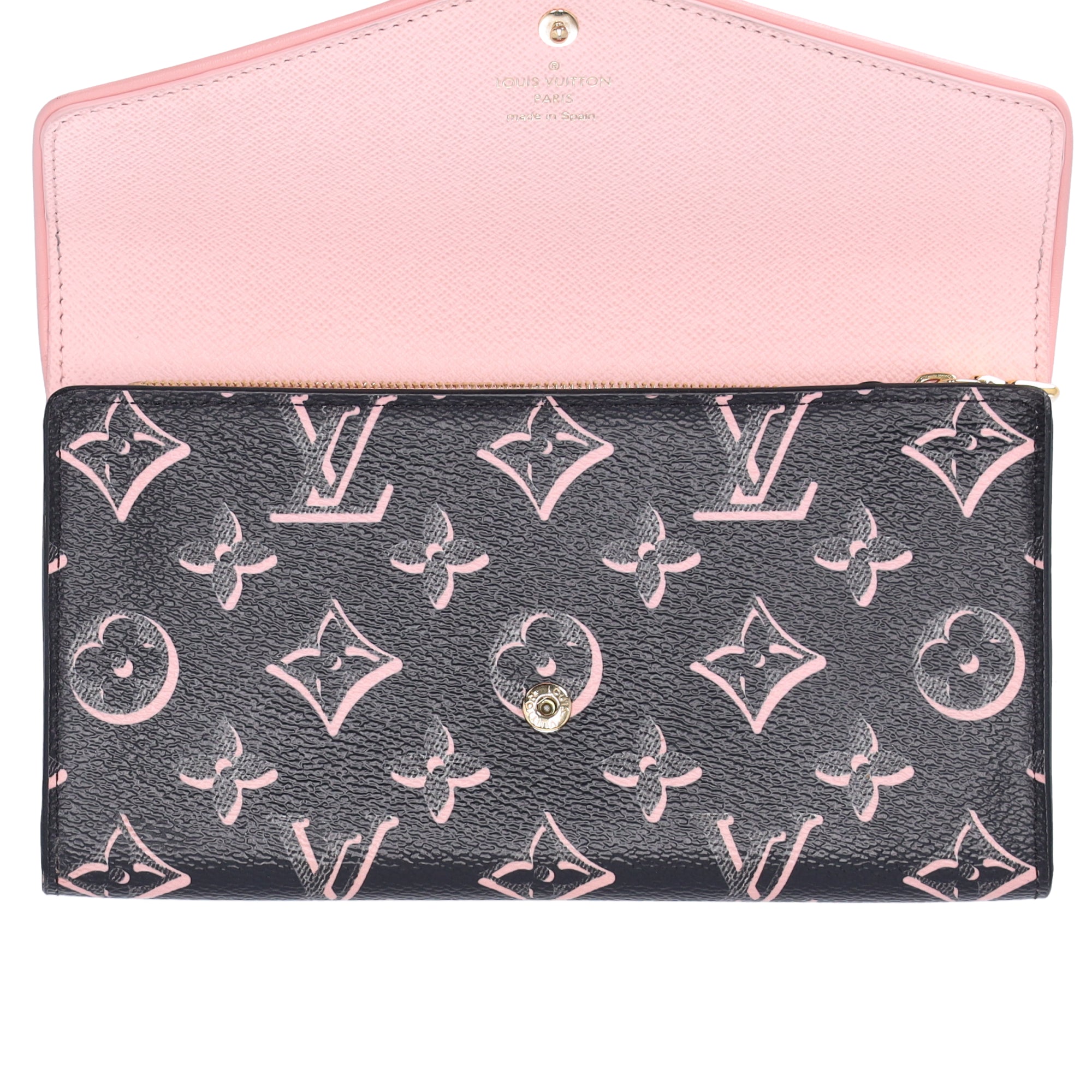 Louis Vuitton Fall For You Sarah Long Wallet M81477 Black Pink