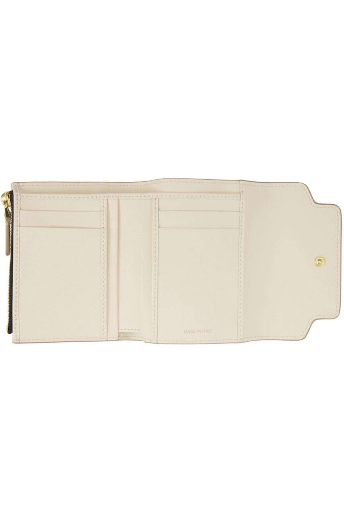 Marni Saffiano Leather Trifold Wallet - Off-White