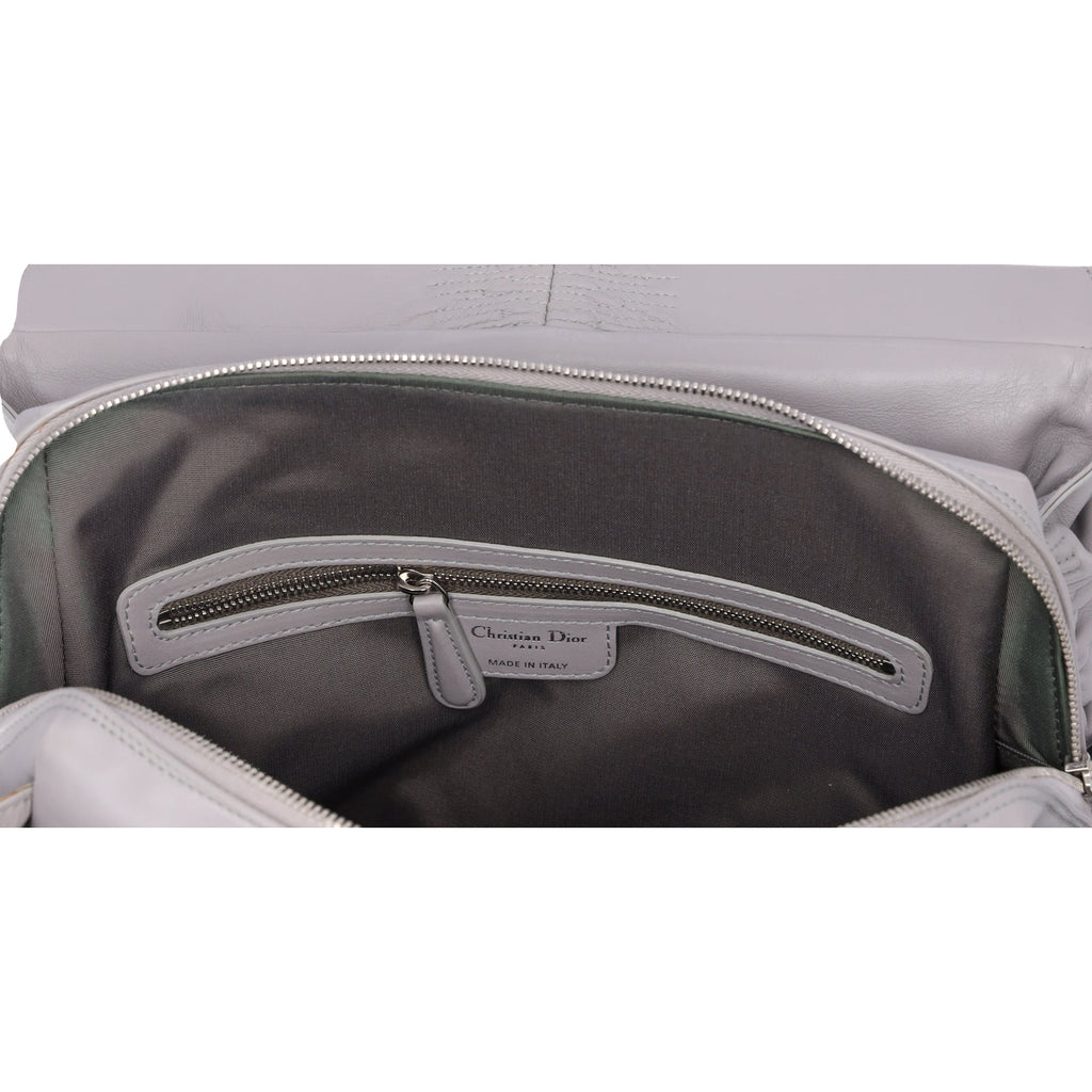 Christian Dior Karenina Handbag North South Tote Gray Leather