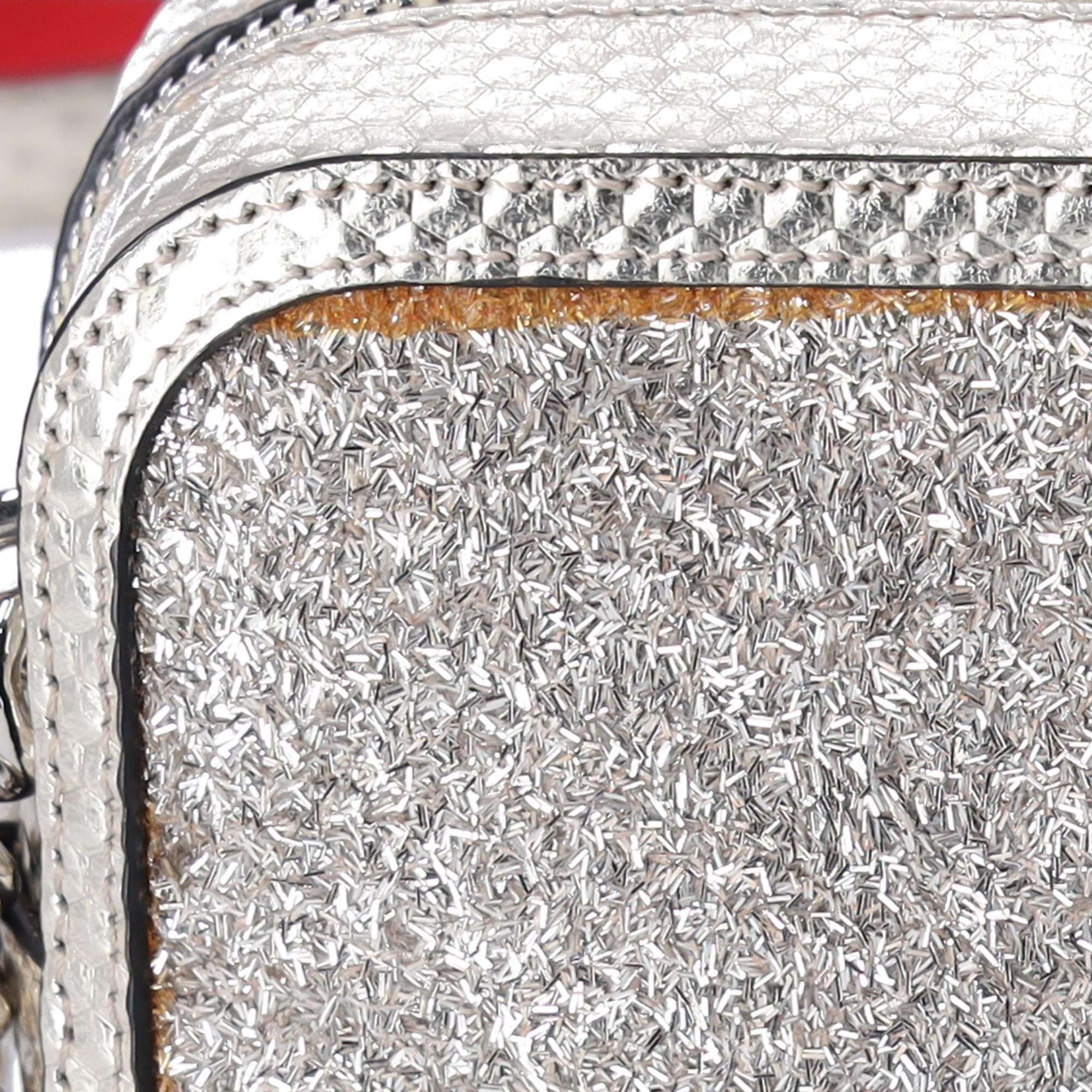 Christian Louboutin Rubylou Mini Shoulder Bag Gold Leather Glitter