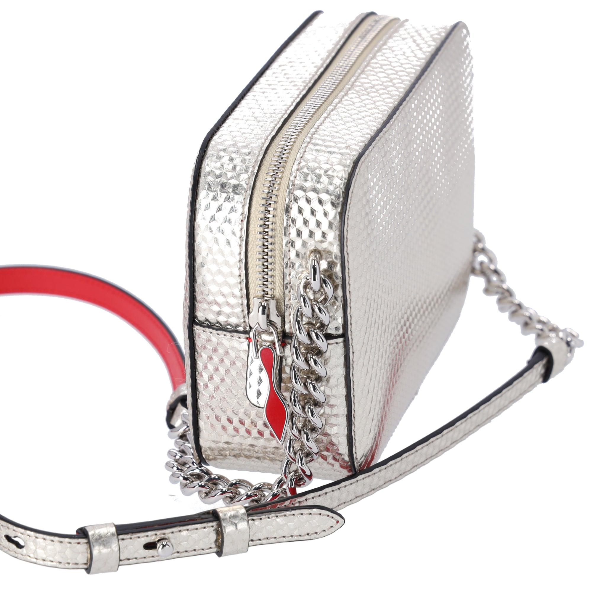 Christian Louboutin Rubylou Mini Shoulder Bag Gold Leather Glitter