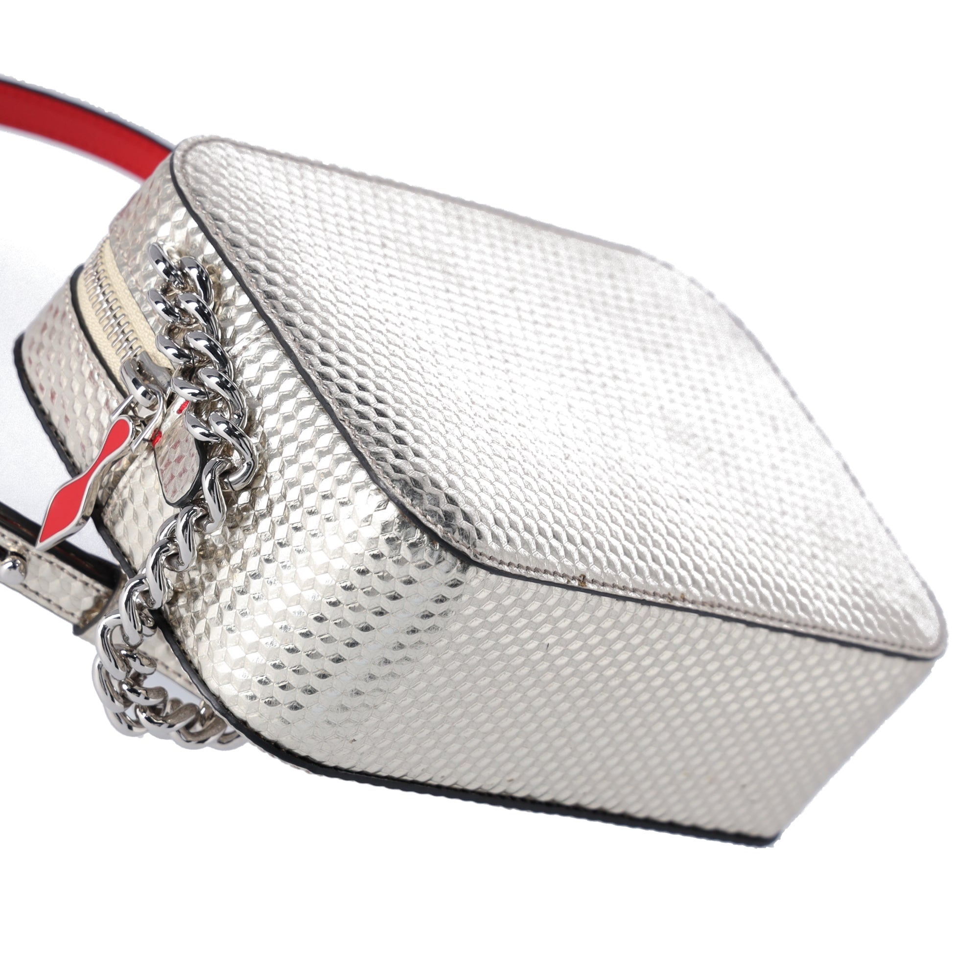 Christian Louboutin Rubylou Mini Shoulder Bag Gold Leather Glitter