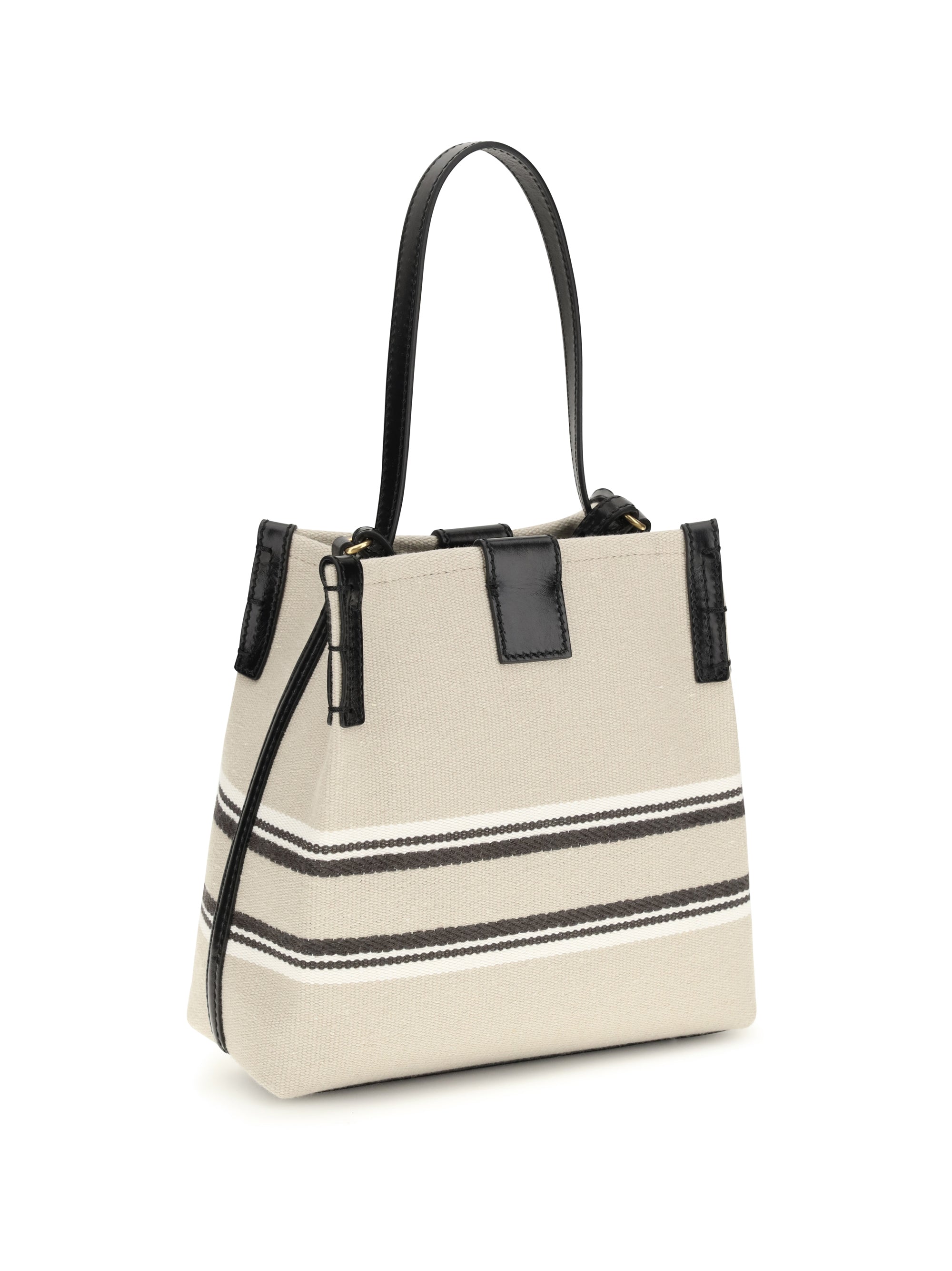 Balmain Women Release Bucket Bag In Canvas And Leather